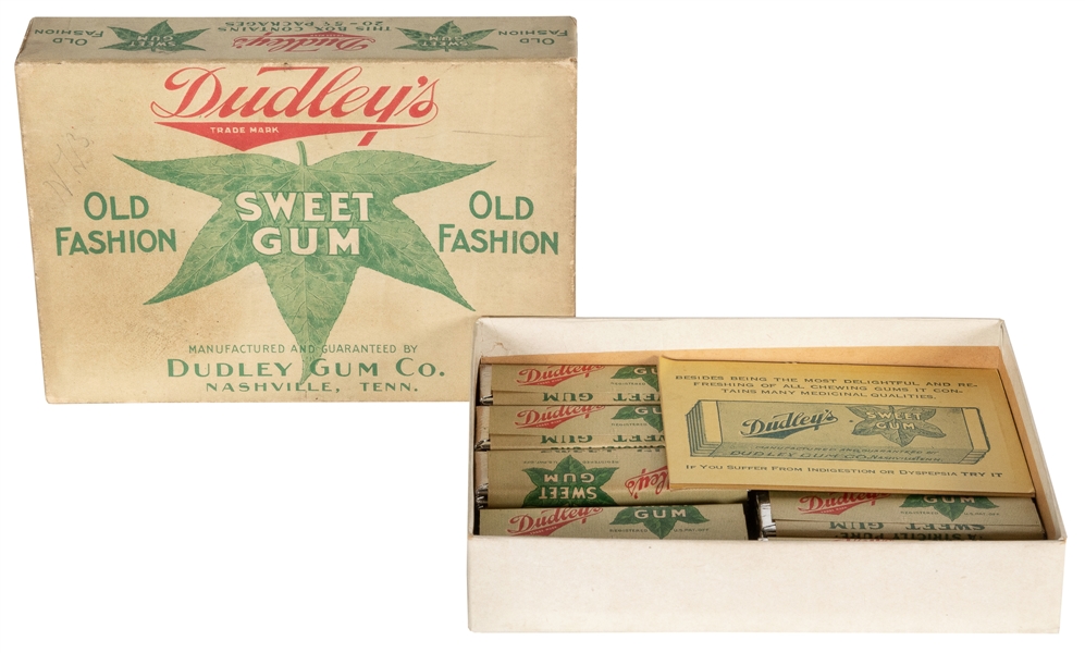  Dudley’s Sweet Gum in Original Box. Nashville: Dudley Gum C...