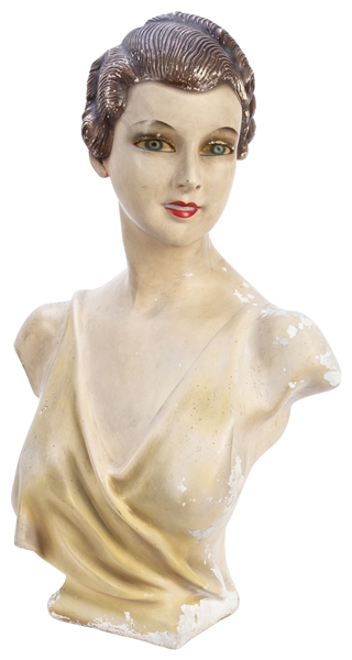  Art Deco-Style Female Fashion Bust and Upper Torso. Circa 1...