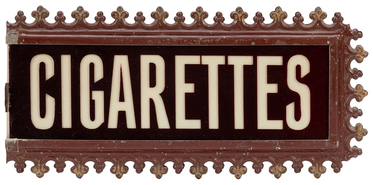  Cigarettes / Tobacco Flange Sign. Circa 1930s—40s. Metal an...