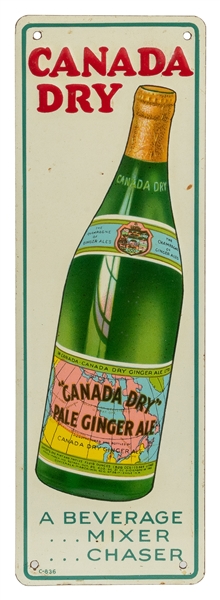  Canada Dry A Beverage / Mixer / Chaser Door Sign. Circa 192...