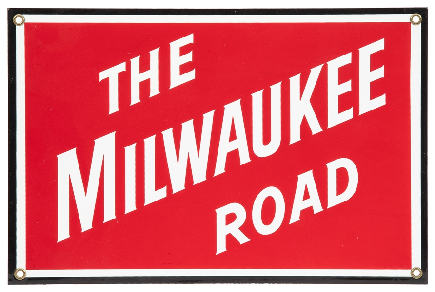  The Milwaukee Road Railroad Porcelain Sign. Porcelain metal...