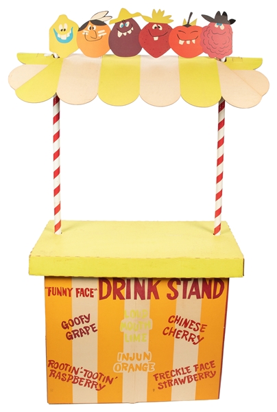  “Funny Face” Original Wyler’s Cardboard Drink Stand in Orig...