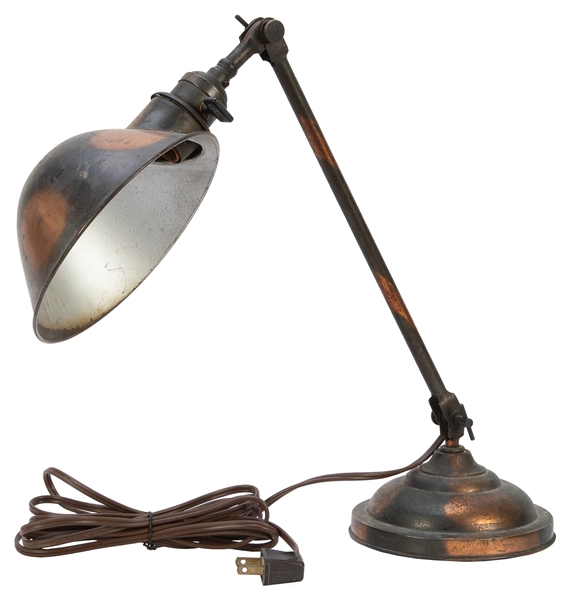  Desk Lamp. Circa 1930s-1950s. Copper-finished metal desk la...