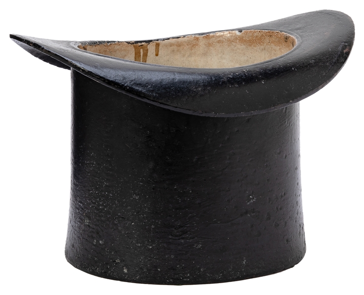  Cast Iron Top Hat Spittoon. American, ca. 1890-1900s. Early...