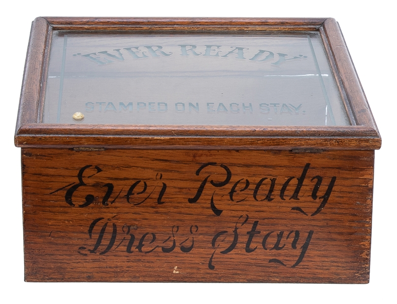  Ever Ready Dress Stay Store Display Case. Wooden display ca...