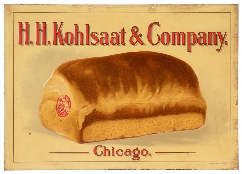  H. H. Kohlsaat & Company Embossed Tin Sign. Chicago: Norton...