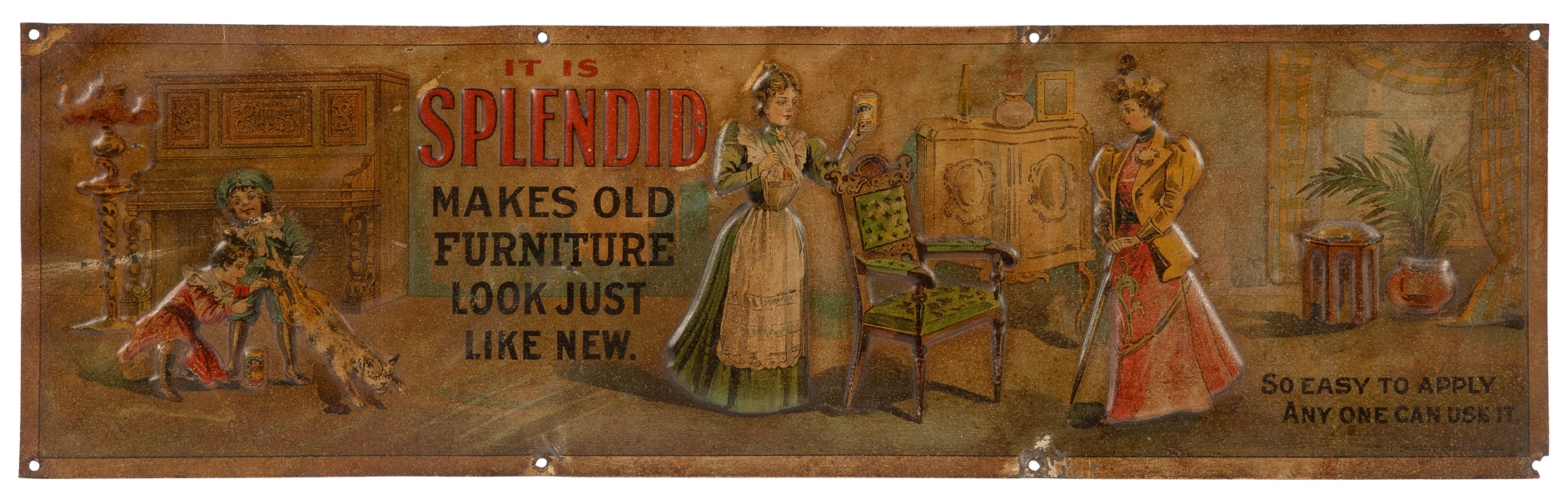  Splendid Furniture Polish “It is Splendid” Tin Sign. Circa ...