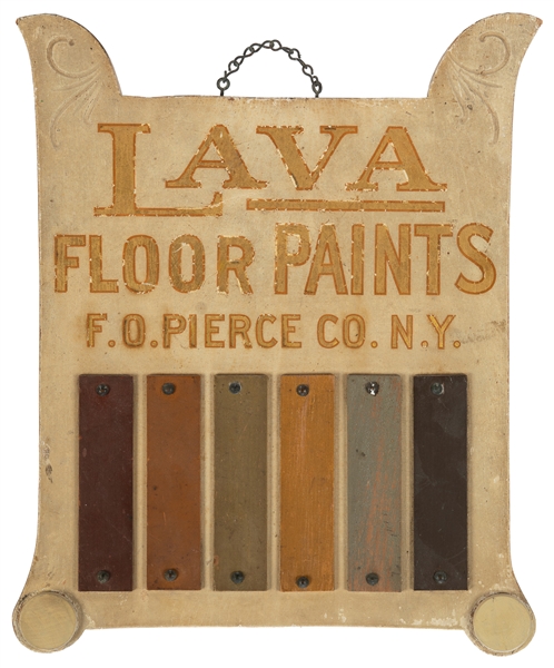  “Lava Floor Paints F. O. Pierce Co. N.Y” Hand-Carved and Pa...