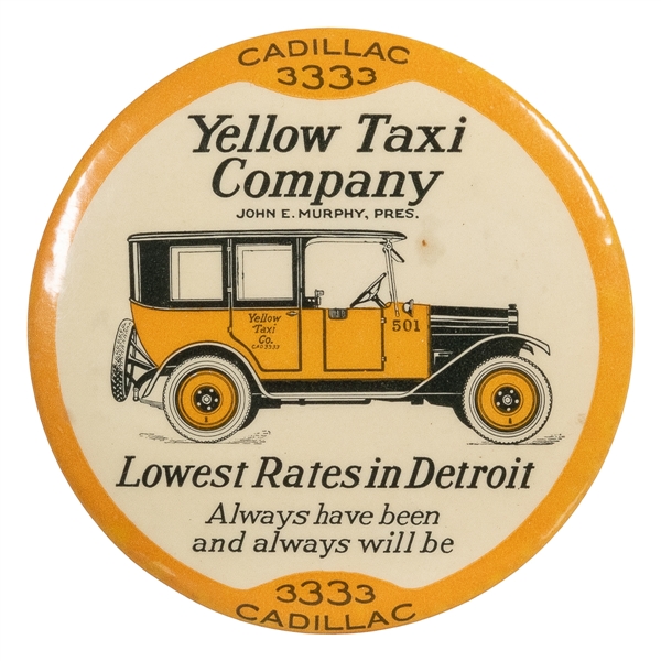  Yellow Taxi Company “Lowest Rates in Detroit” Advertising P...