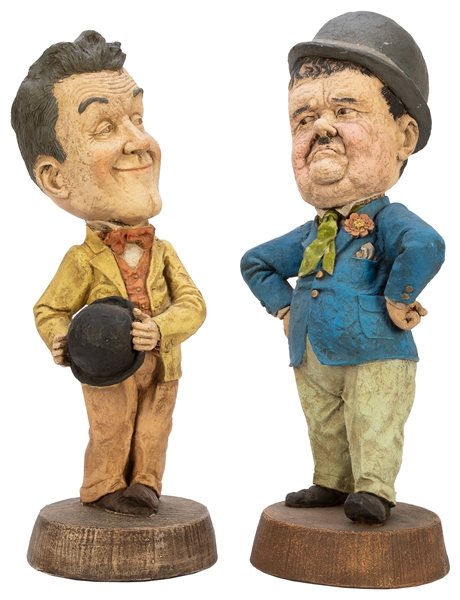  Laurel & Hardy Large Chalkware Figures. Prelude Creations, ...