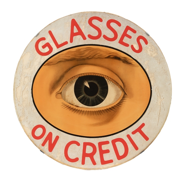  Reverse Painted Large Optometrist Glass Sign (“Glasses on C...