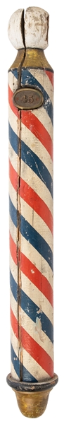  Wooden Barber Pole Trade Sign. Late 19th/early 20th century...