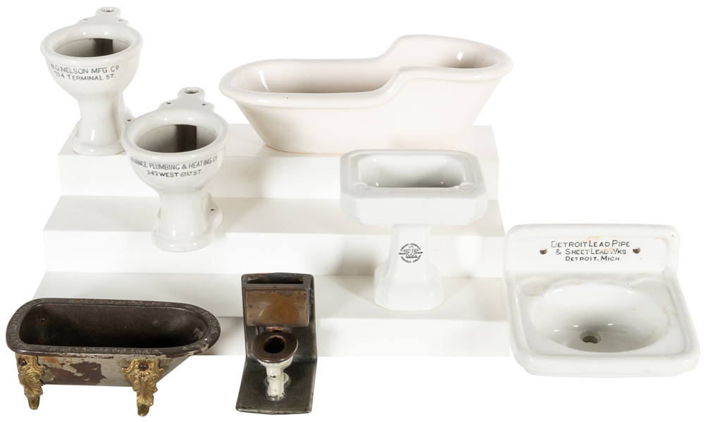  Collection of Bathtub and Toilet Paperweights and Salesman’...