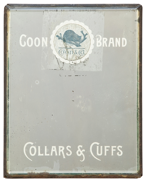  Coon Brand Collars and Cuffs Advertising Mirror. Circa earl...