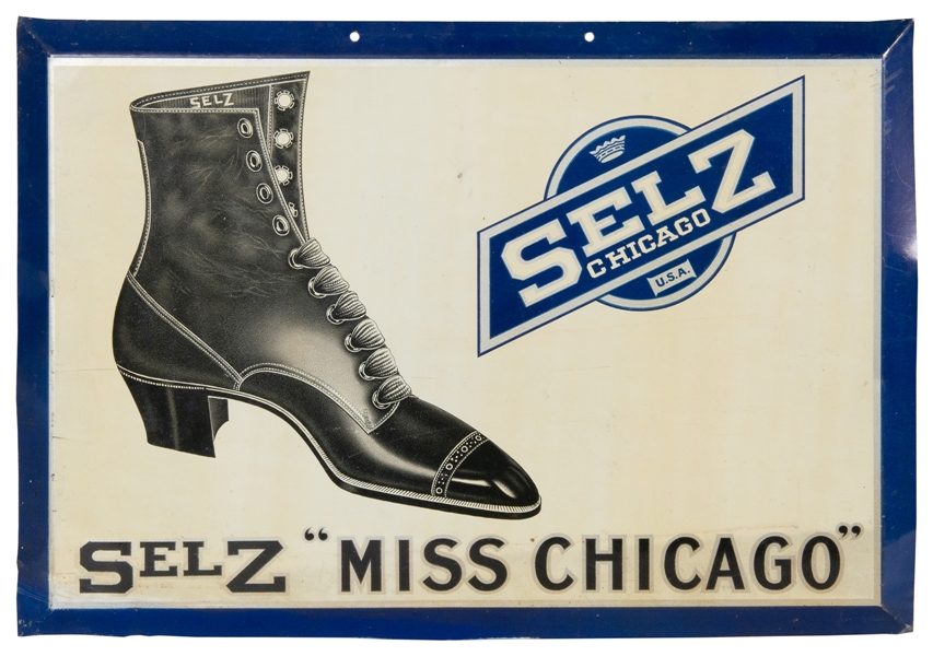  Selz “Miss Chicago” Shoe Sign. Chicago: Selz, Schwab and Co...