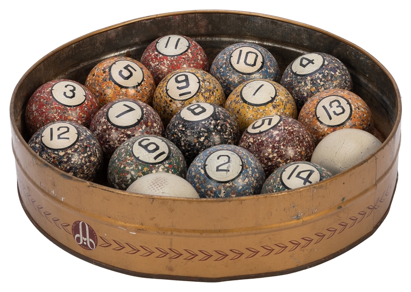  Billiard Balls Set. Circa late 19th century-early 20th cent...