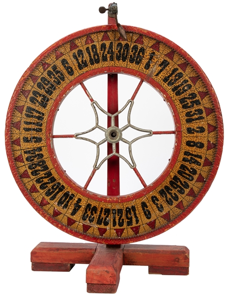  Carnival Countertop Gaming Wheel. Circa 1900s-1920s. Painte...