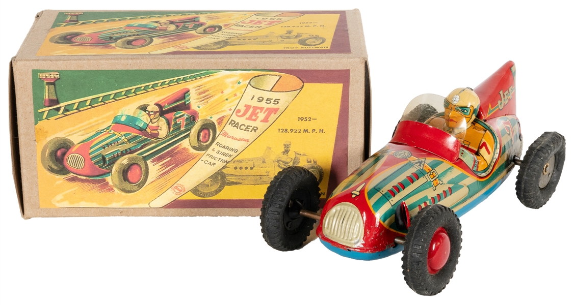  Marusan Tin Friction Jet Racer Race Car in Reproduction Box...