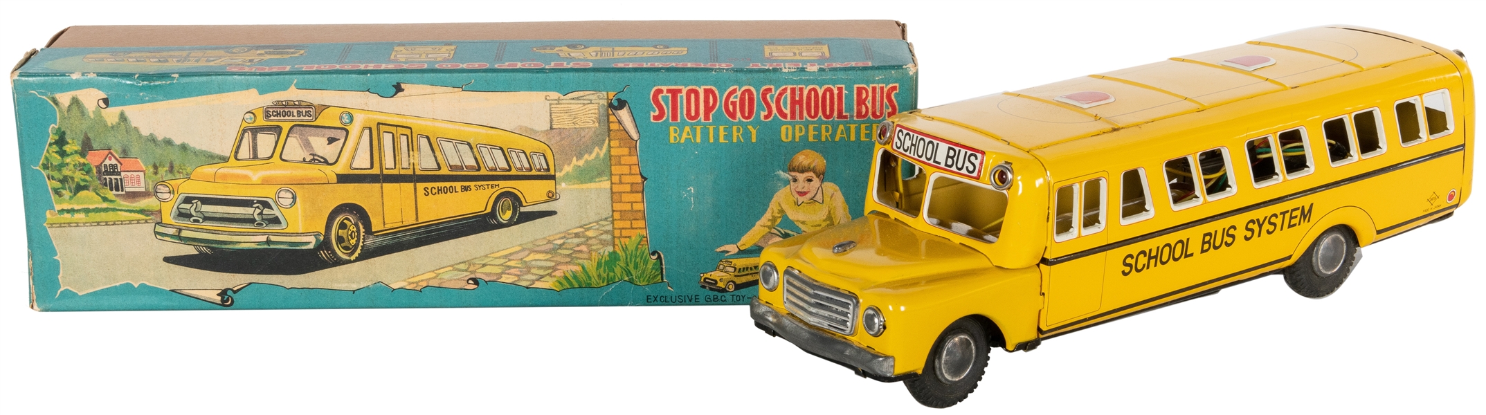  Daiya Battery-Operated Stop Go School Bus. Japan: Daiya, ca...