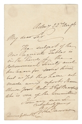  BARROW, John, Sir (1764-1848). Autograph letter signed (“Jo...