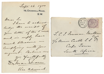  MARKHAM, Albert Hastings (1841-1918). Autograph letter sign...
