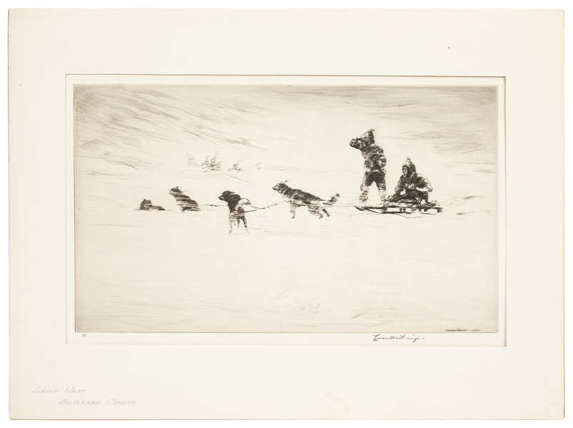  WEST, Levon (1900-1968). Blizzard Coming. 1931. <p>Drypoint...