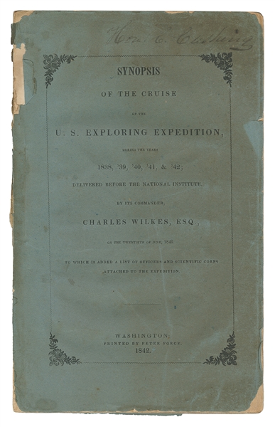  WILKES, Charles (1798-1877). Synopsis of the Cruise of the ...