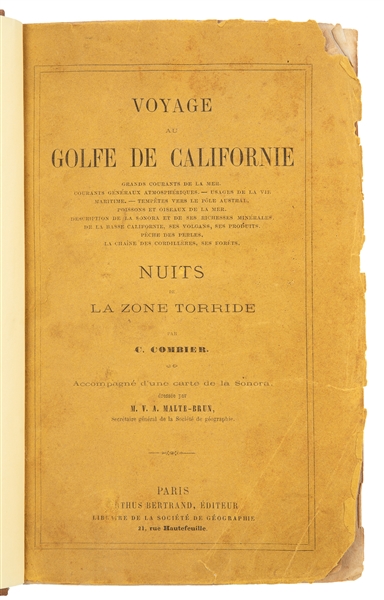  [CALIFORNIA]. COMBIER, Cyprien (1805-1874). Voyage au Golfe...