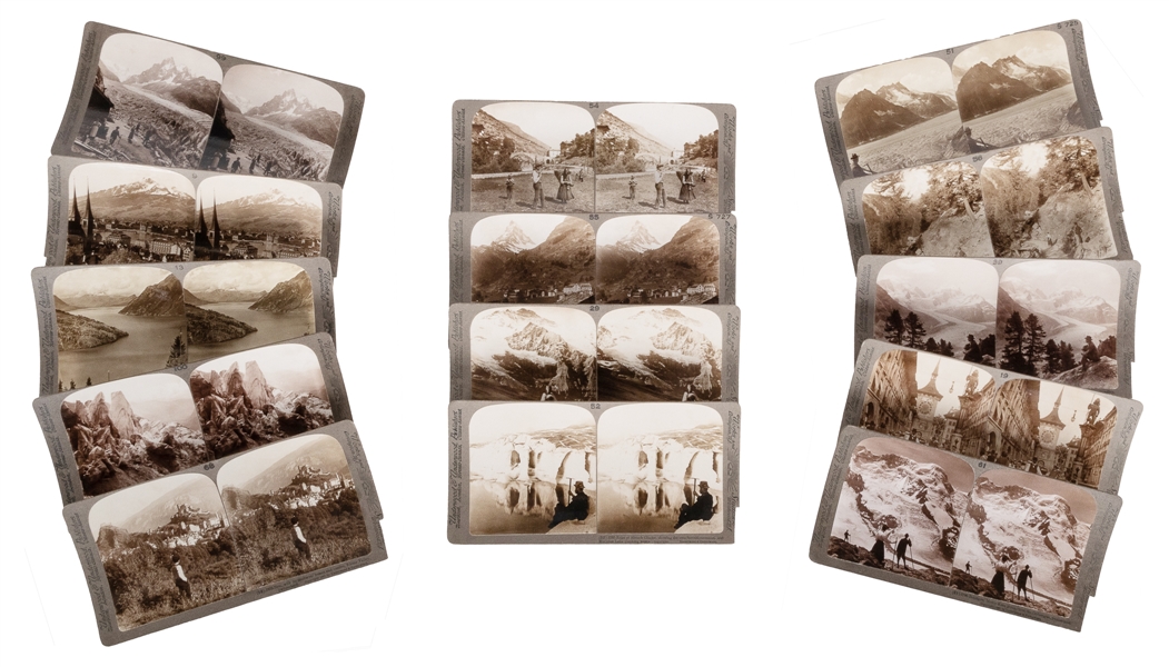  [PHOTOGRAPHY - MOUNTAINEERING]. A complete set of 21 stereo...