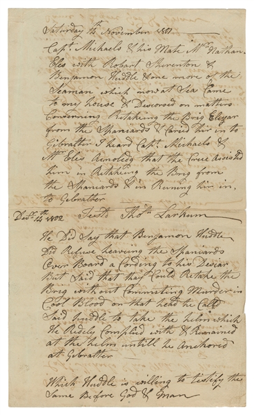  [PIRACY]. A group of 4 manuscript court documents pertainin...