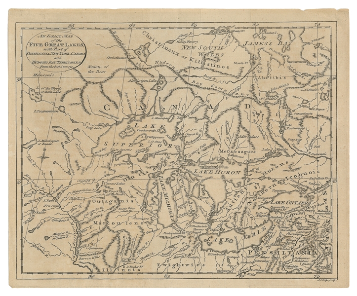  [MAPS - GREAT LAKES REGION]. LODGE, John (1735-1796). An Ex...