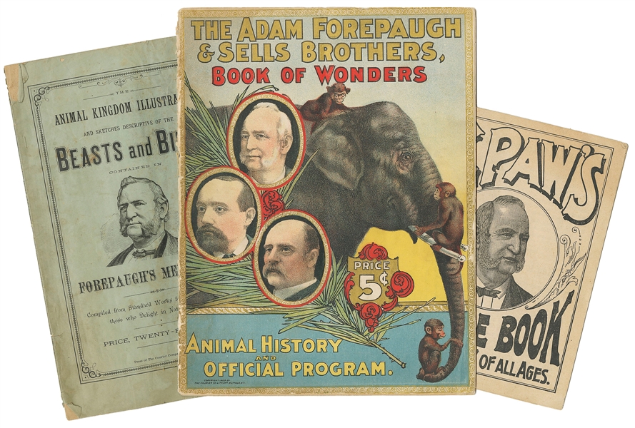  FOREPAUGH, Adam (1831 – 90). Three Forepaugh Souvenir Books...