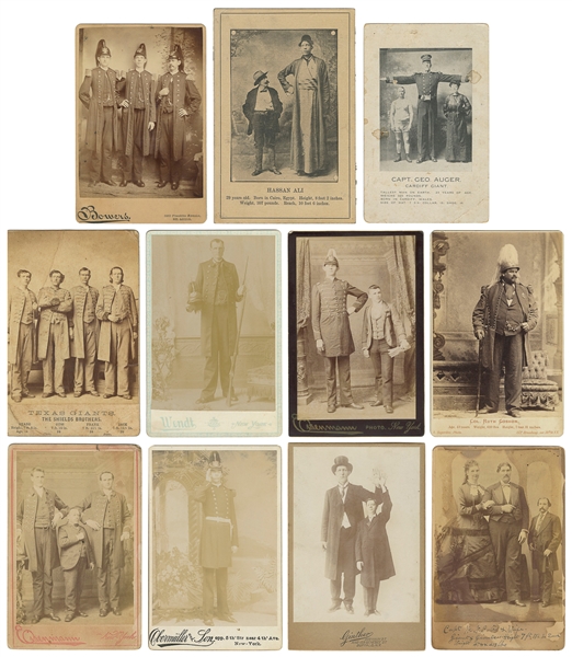  [GIANTS] Group of Sideshow and Circus Giant Photographs. Am...