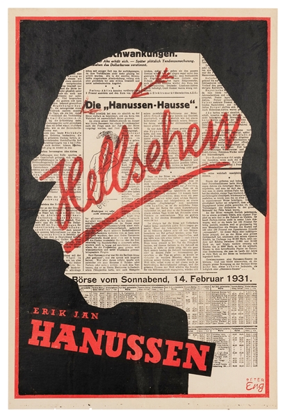  HANUSSEN, Erik Jan. Erik Jan Hanussen. Hellsehen. [Germany]...