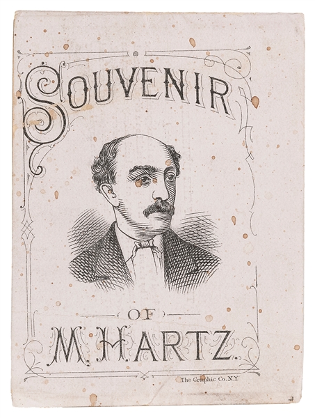  HARTZ, Joseph Michael (1836 – 1903). Souvenir of Prof. Hart...