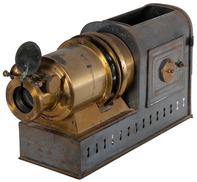  Magic Lantern. London: Broadhurst Clarkson, ca. 1900. Brass...