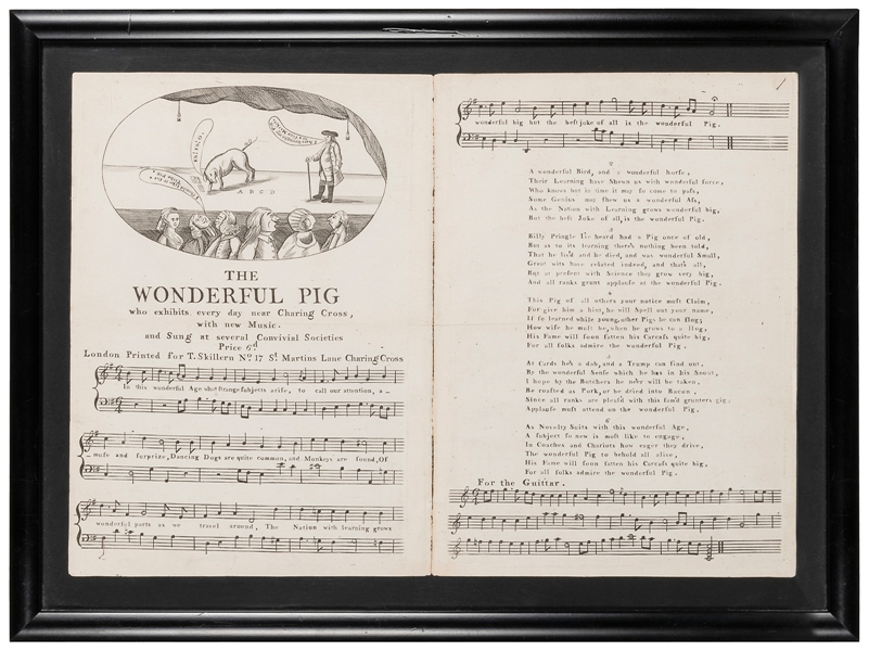  [LEARNED PIG] [SHEET MUSIC] The Wonderful Pig. London: Prin...