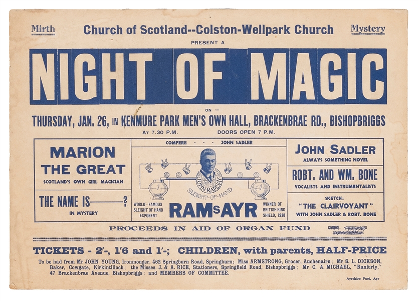  RAMSAY, John (1877 – 1962). Night of Magic. Ayr: Ayrshire P...