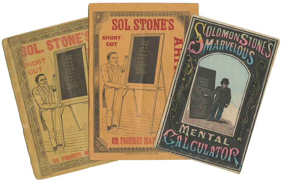  STONE, Solomon. Three Books on Lightning Calculation and Tr...