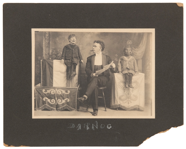  [VENTRILOQUISM]. Two photographs of ventriloquists. Includi...