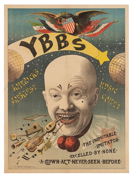  [CLOWN] YBBS. Ybbs. America’s Greatest Music Comet. Chicago...