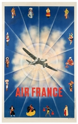  Air France. Courbevoie: P. Chanove, ca. 1930s. Lithograph a...