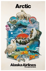  ALVIN. Arctic / Alaska Airlines. Circa 1980s. Travel poster...
