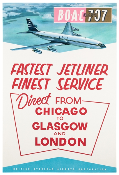  BOAC Rolls Royce 707 / Fastest Jetliner Finest Service. Cir...