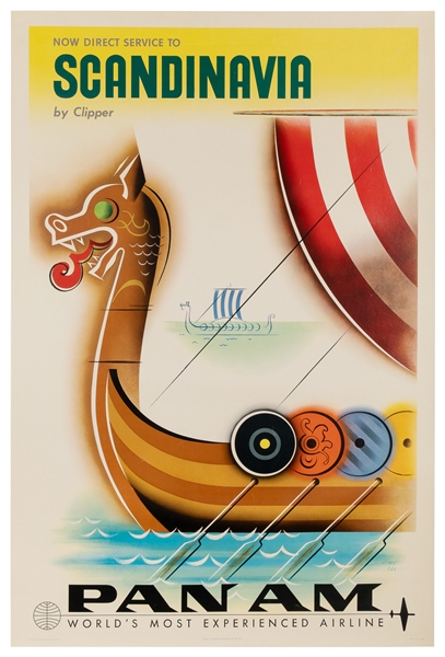  CARLU, Jean (1900–1997). Scandinavia by Clipper / Pan Am. 1...