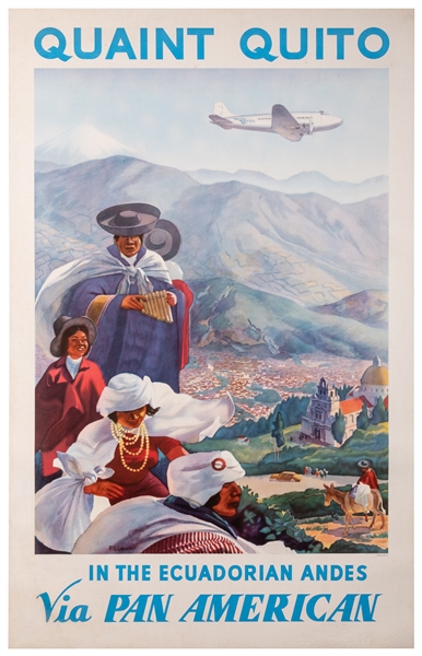 LAWLER, Paul George. Quaint Quito / in the Ecuadorian Andes via Pan American. Circa 1939. 