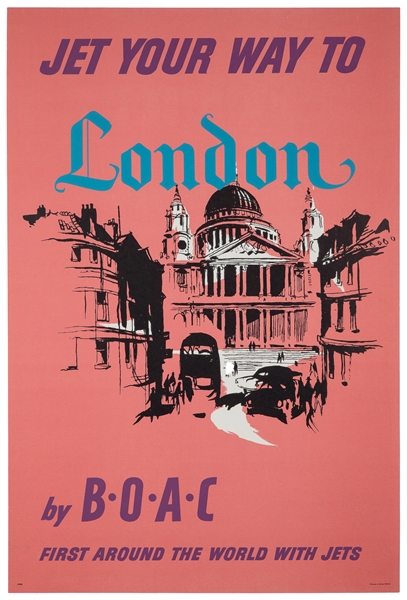  Jet Your Way to London by BOAC. Great Britain, ca. 1957. Po...