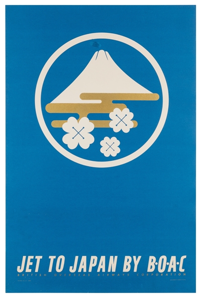  FUJITA, Arnold. Jet to Japan by BOAC. 1960s. A bold, Modern...