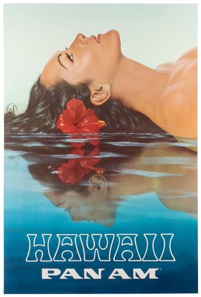  Hawaii / Pan Am. 1969. Image depicts a woman laid back with...