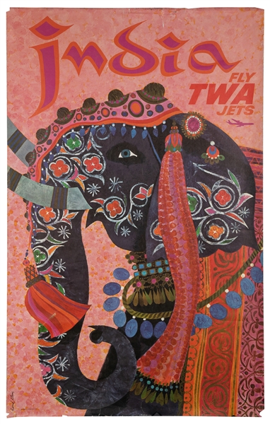  KLEIN, David (1918-2005). India / Fly TWA Jets. Circa. 1960...